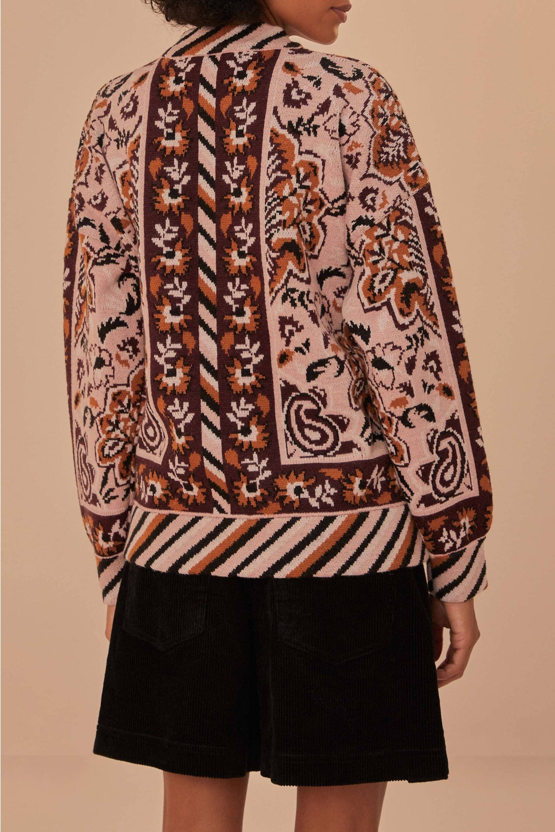 DJV_Glam Tapestry Burgundy Cardigans & Pulls - Glam Tapestry Burgundy