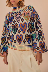 DJV_Hearts Cream Cardigans & Pulls - Hearts Cream
