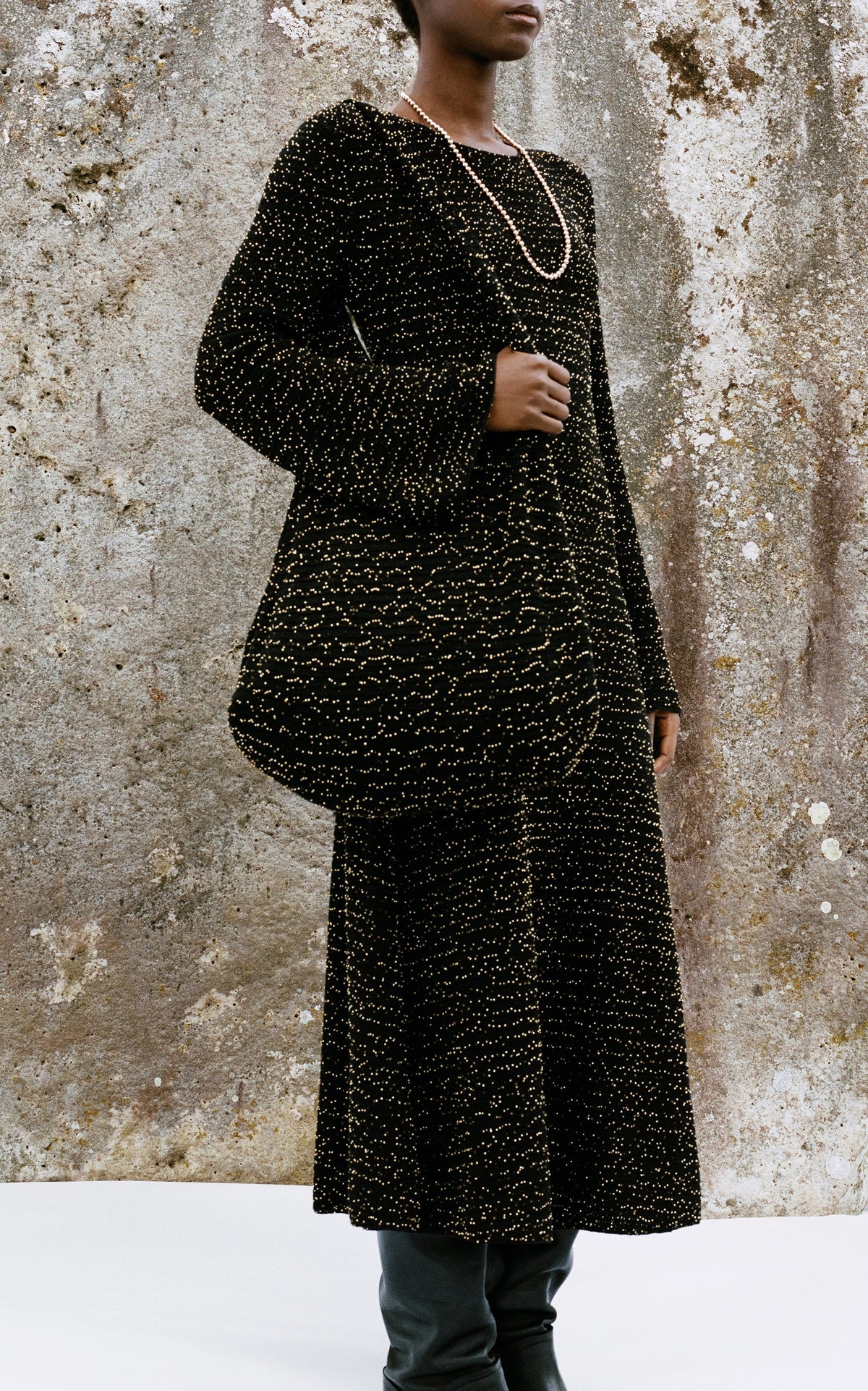 Black & Gold / Pull Galene en soie - Black & Gold