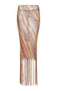 Lycos Skirt en multicolore soie tape fil