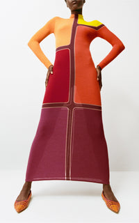 Apollonis Dress en multicolore wanaka mérinos cachemire