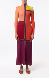 Apollonis Dress en multicolore wanaka mérinos cachemire