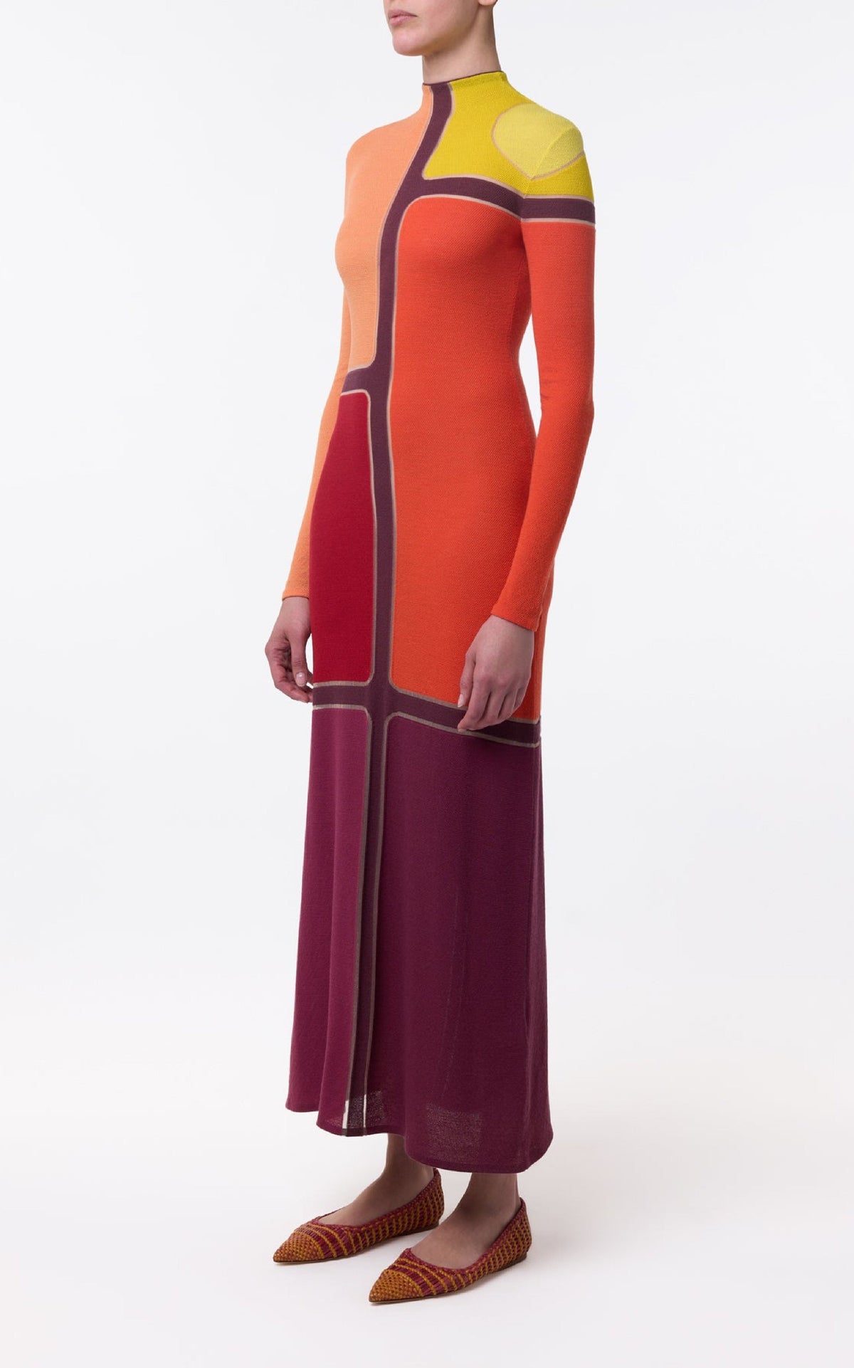 Apollonis Dress en multicolore wanaka mérinos cachemire