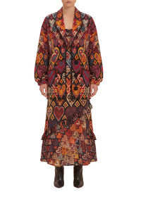 Blazer en maille à motif Ikat - Orange