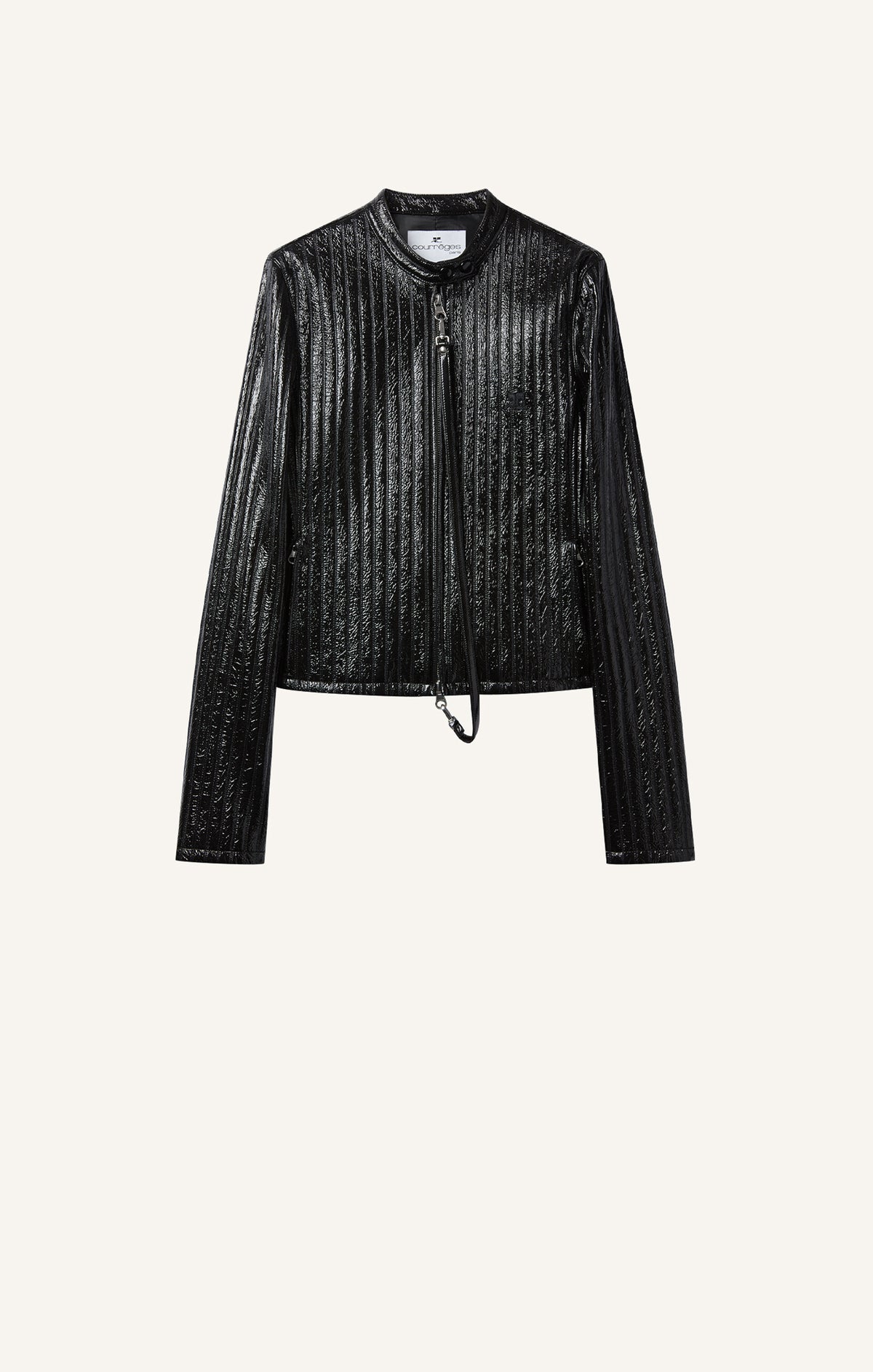 VESTE CITY EN VINYLE RAYÉ