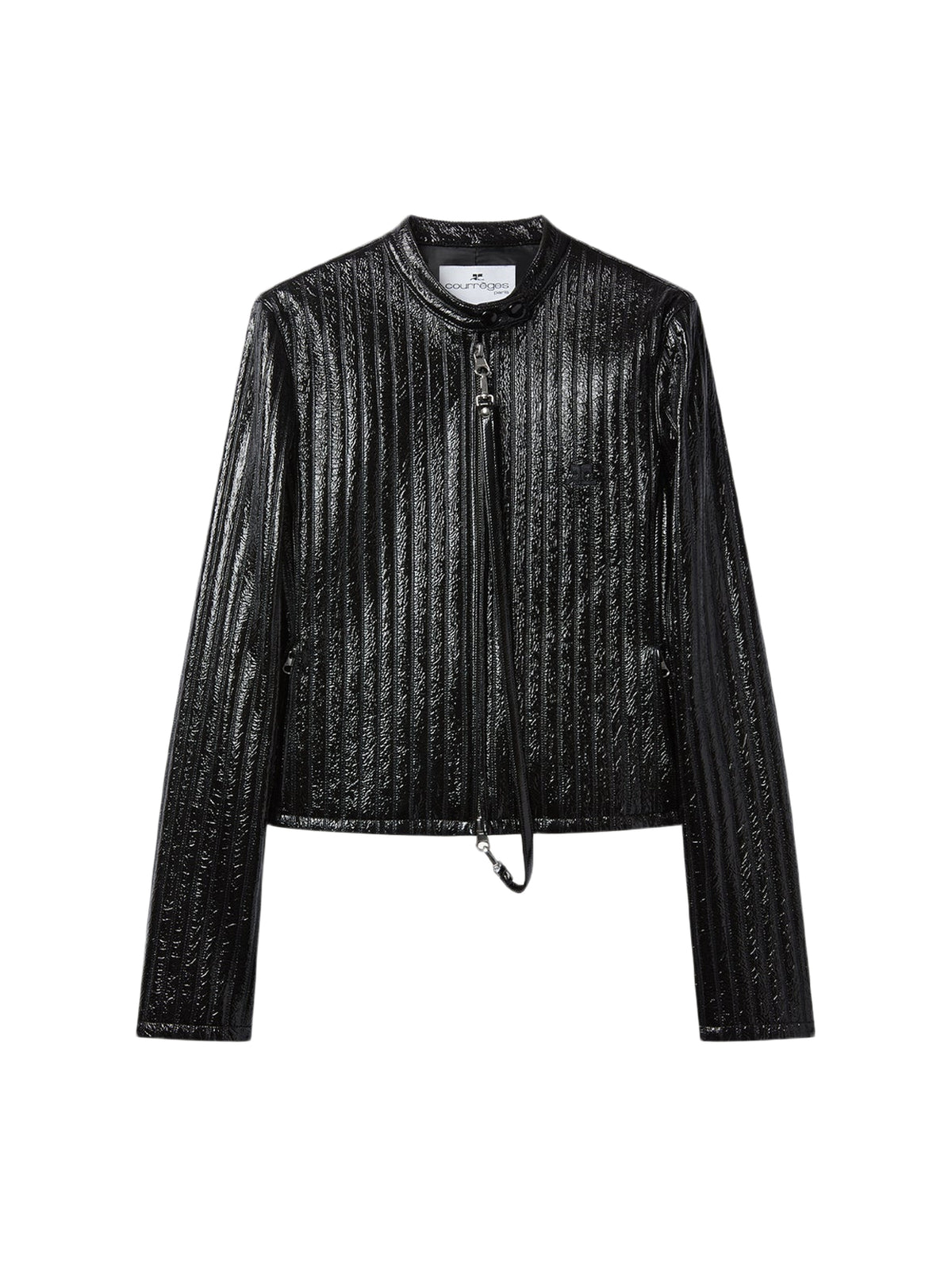 PRIX MARQUE : 250 / VESTE CITY EN VINYLE RAYÉ