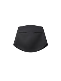 Satin circle mini skirt - Black
