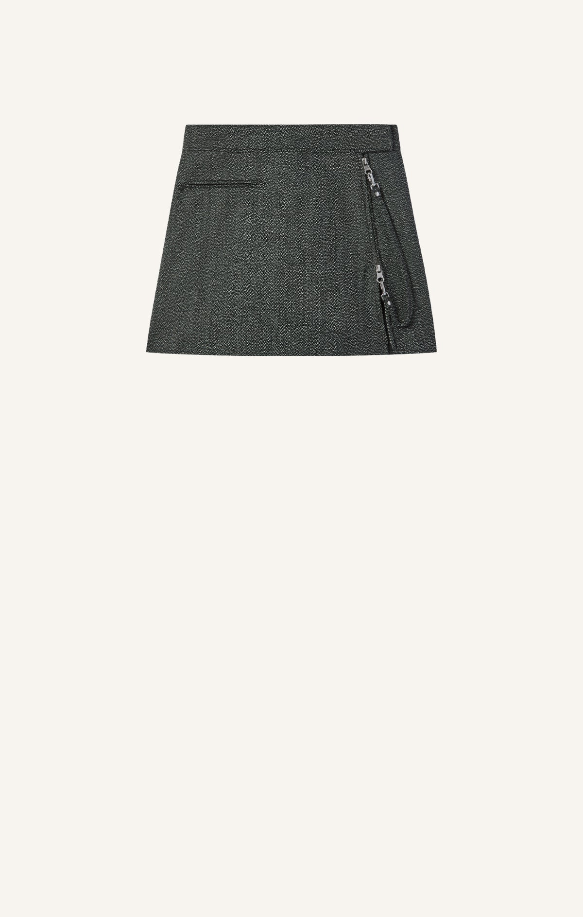 MINI JUPE ZIPPÉE EN CAVIAR