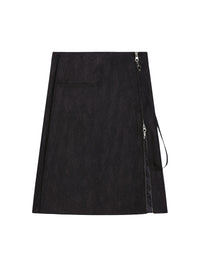 Lace skirt with zip - Black