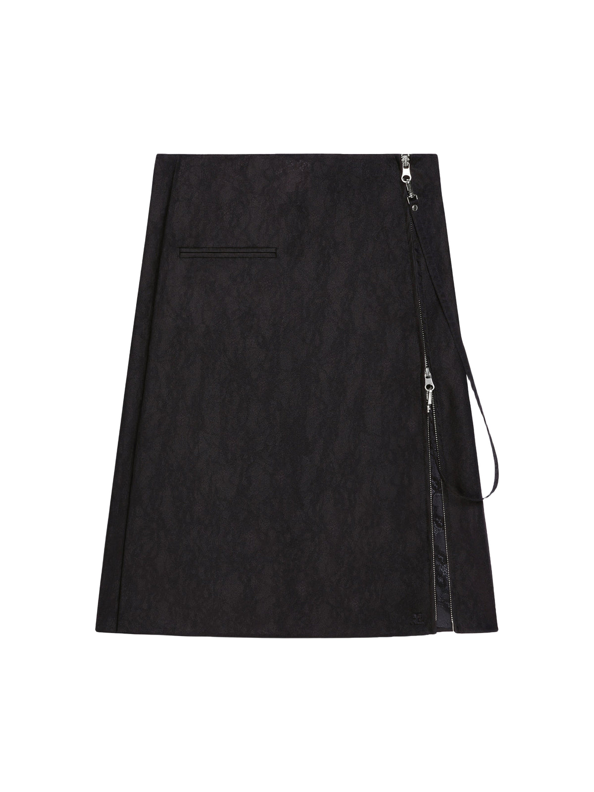 Lace skirt with zip - Black