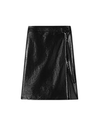 Jupe zippée en vinyle - Black