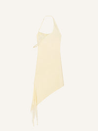 PRIX MARQUE : 390 / ROBE EN SATIN ASYMÉTRIQUE