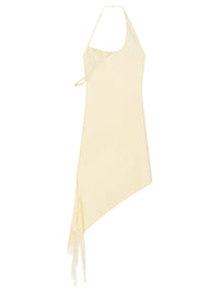 Asymmetrical satin dress - Limoncello