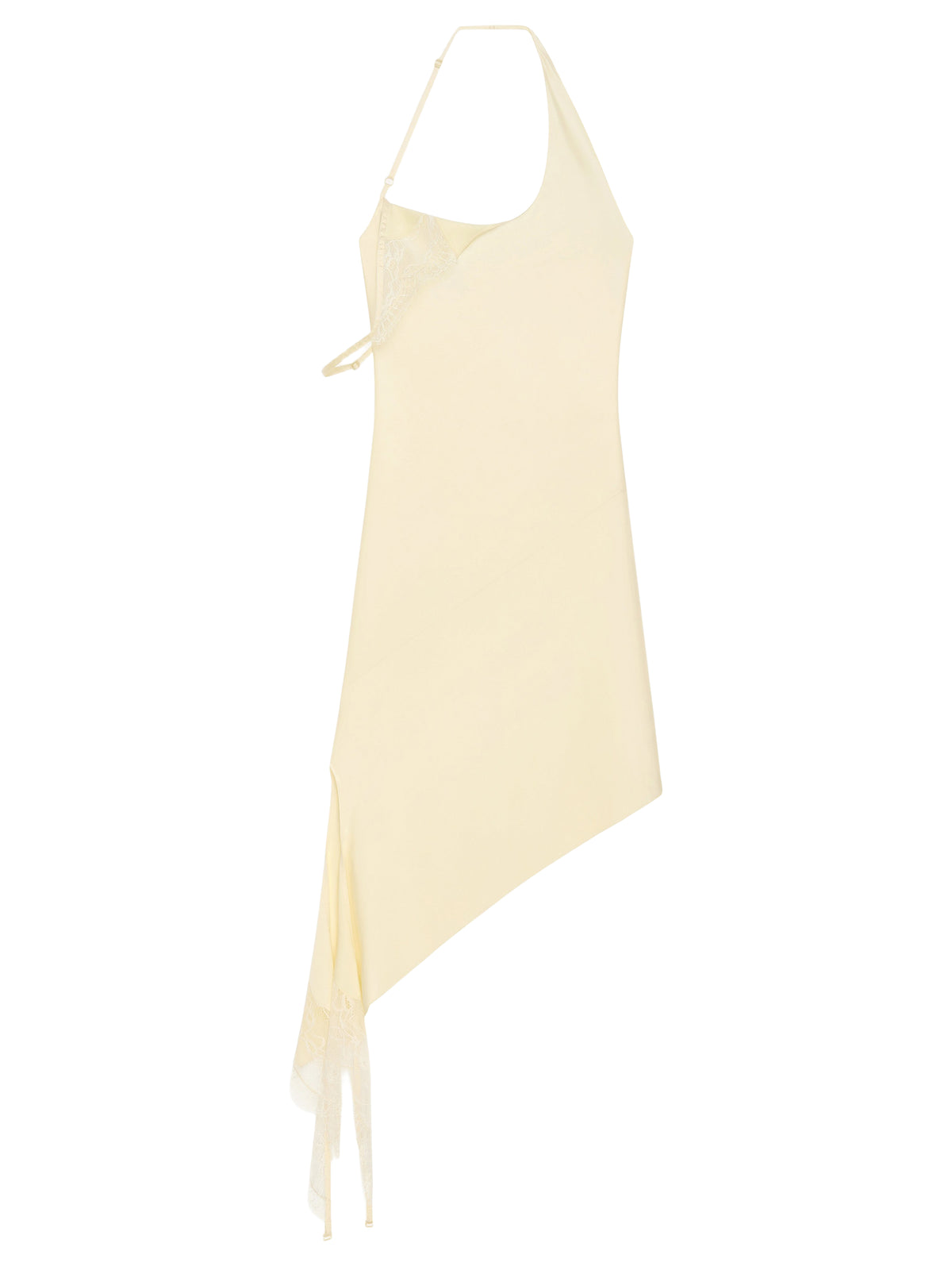 Asymmetrical satin dress - Limoncello