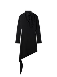 Satin wrap dress - Black