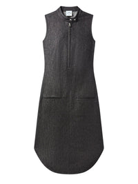 Zipped denim biker dress - Black