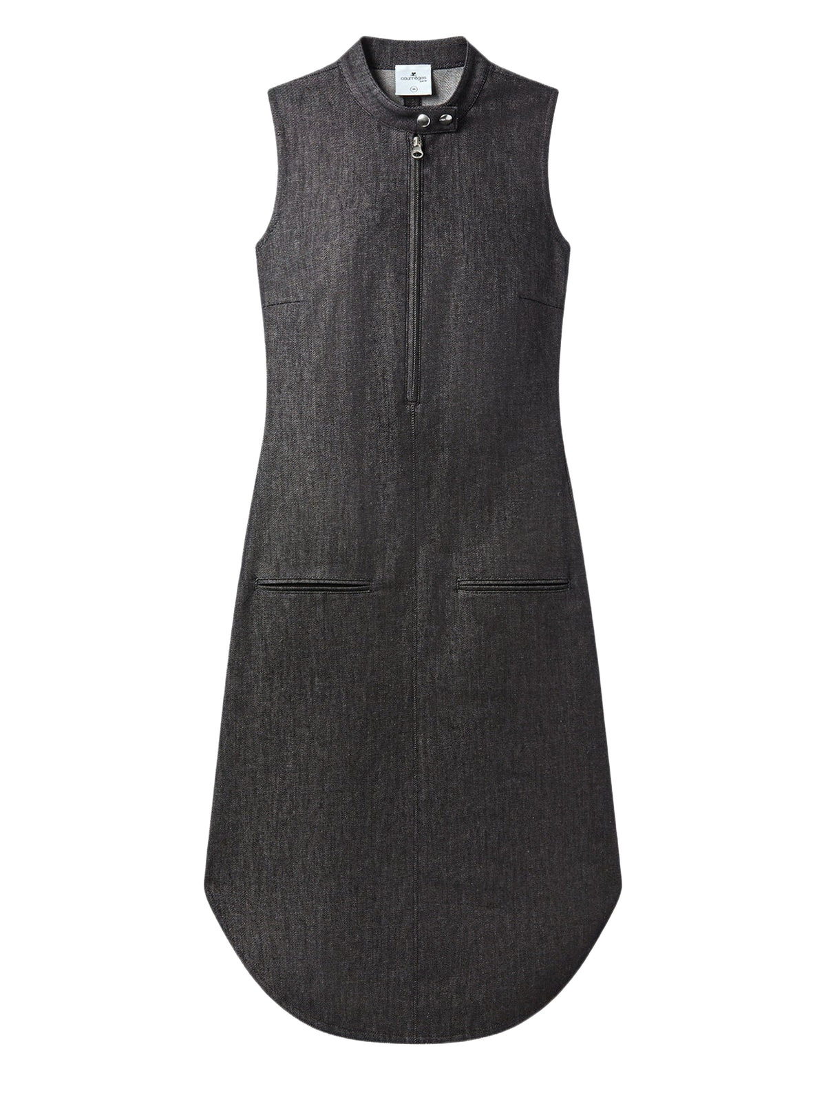 Zipped denim biker dress - Black