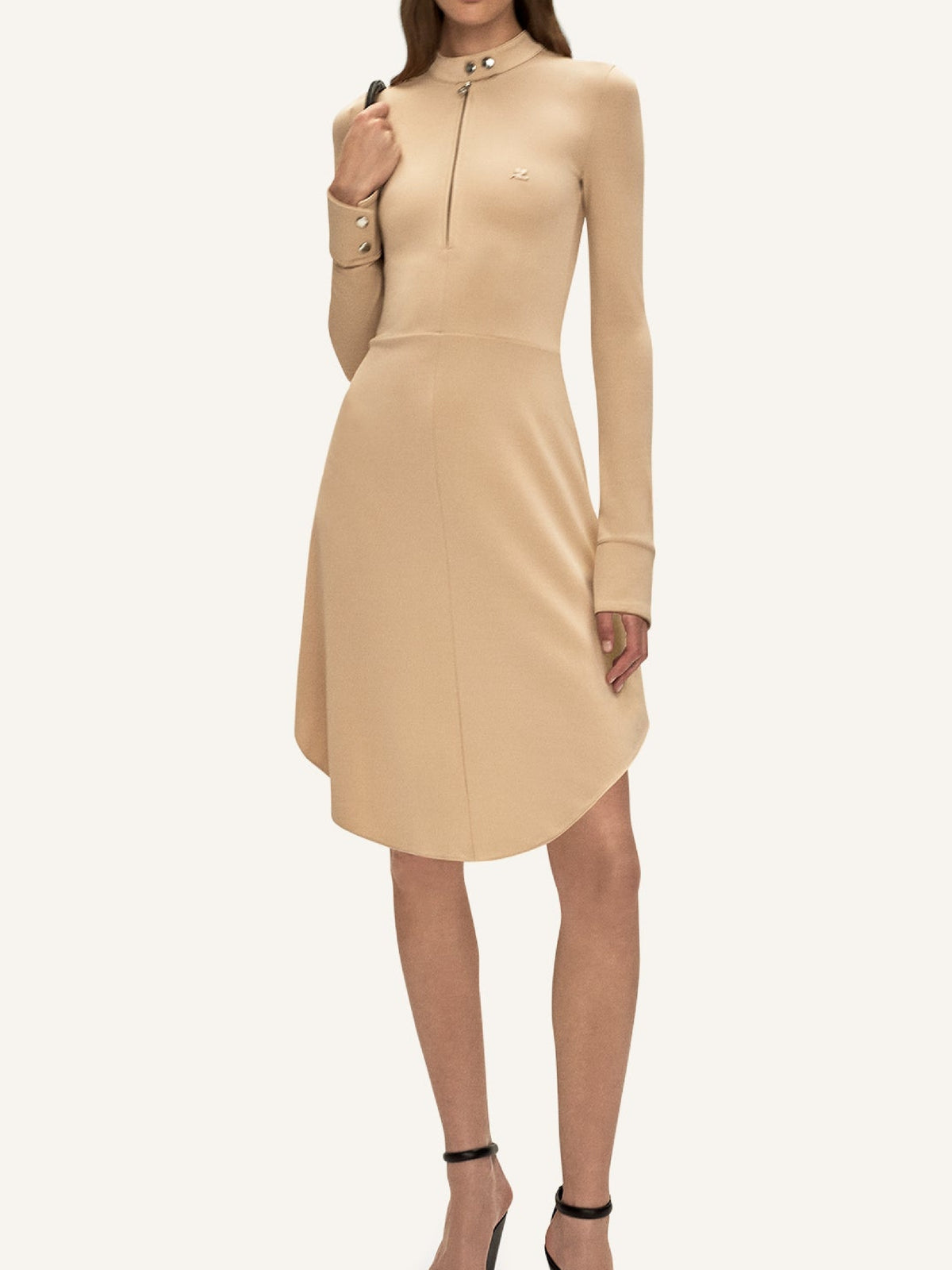 Zipped biker dress - Dune