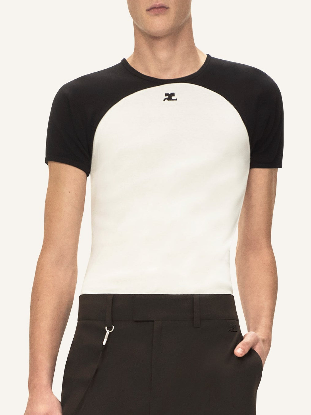 T-shirt contrasté cercle - Heritage White & Black