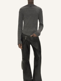 Wool boat-neck jumper - Black & Grey