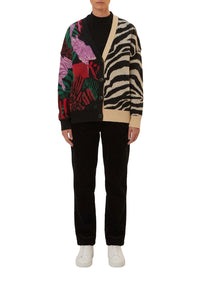 Zebra knitted cardigan - Black