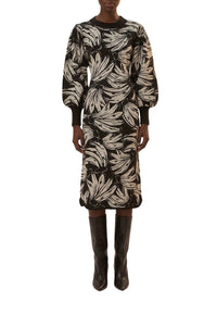 Robe midi Bossa Banana en maille - Noir