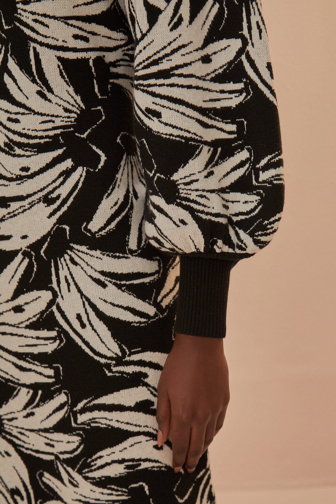 MEDIA OFF LINE_Robe midi Bossa Banana en maille - Noir