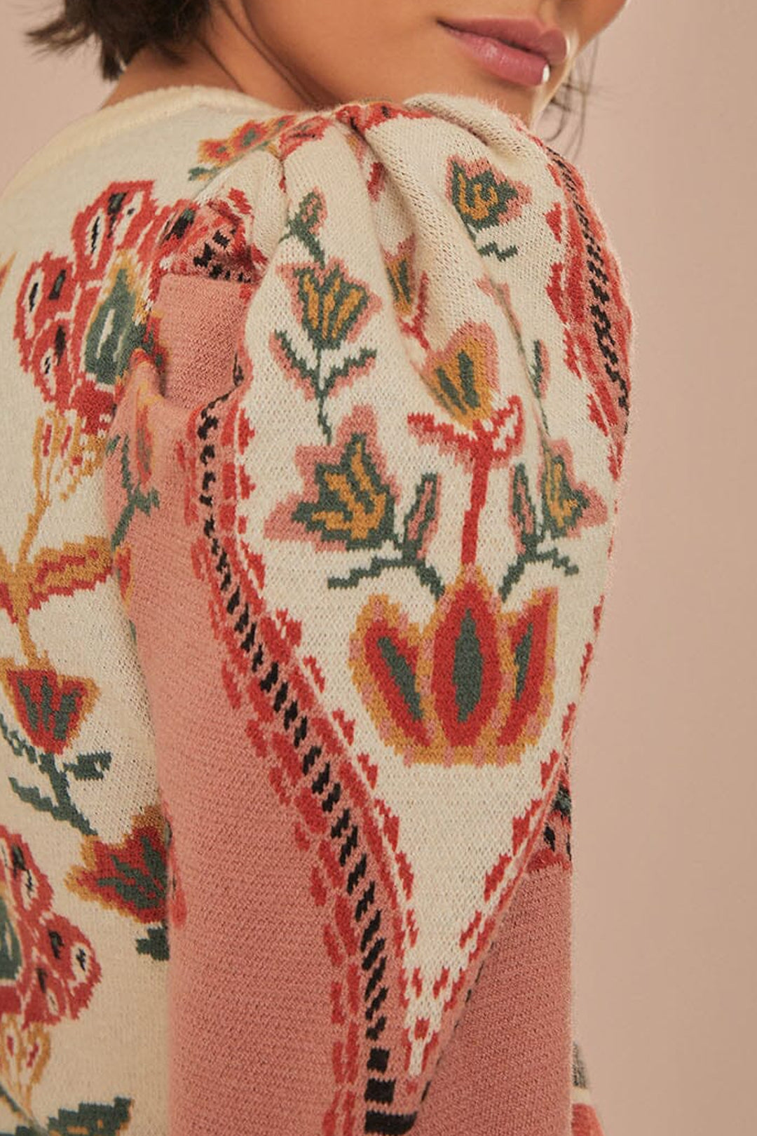 Robe courte Riad en maille - Rose