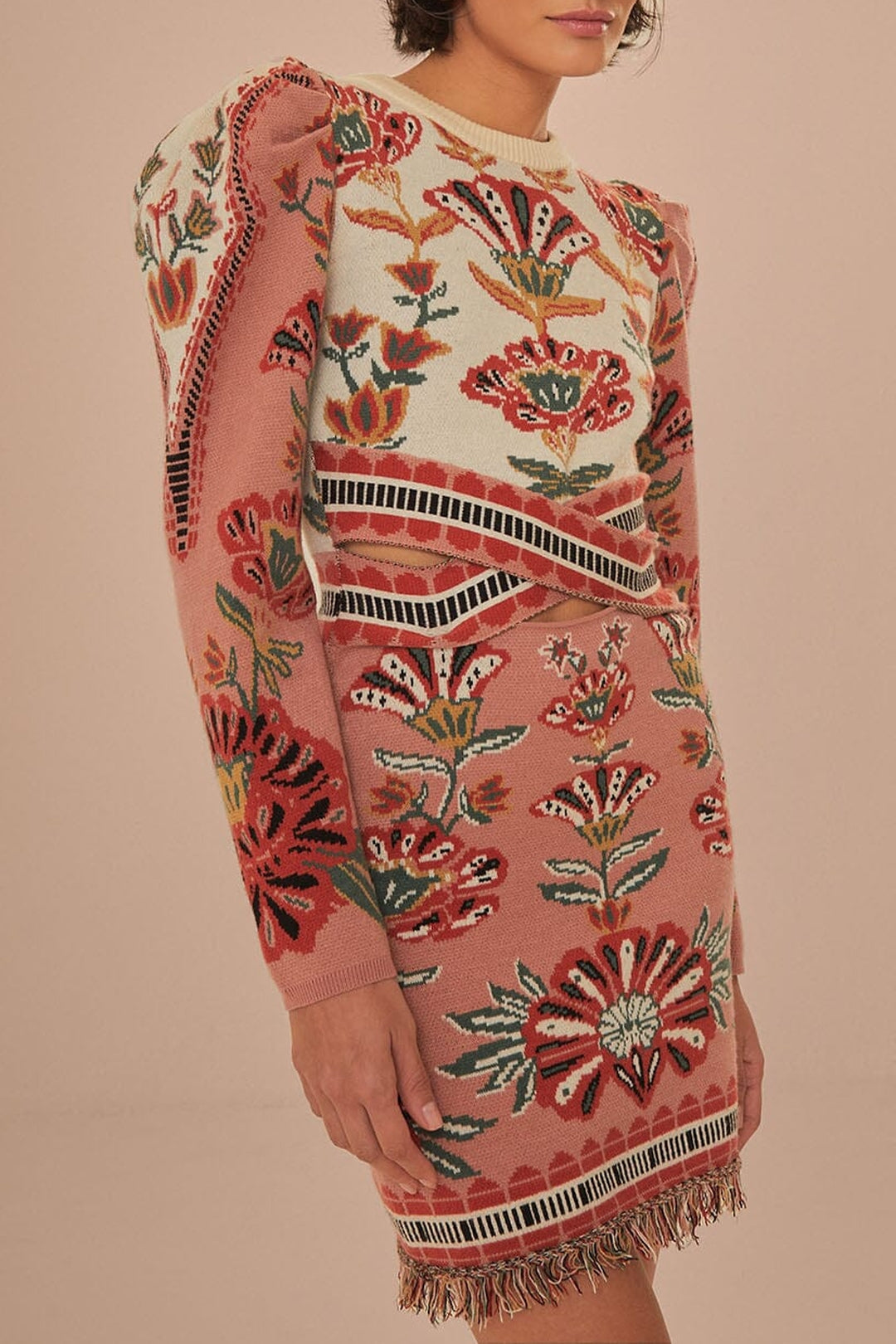 Robe courte Riad en maille - Rose