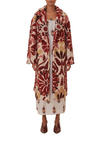 Flowers Off White Manteau - Flowers Off White