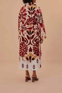 Ainika wool blend floral coat - Red