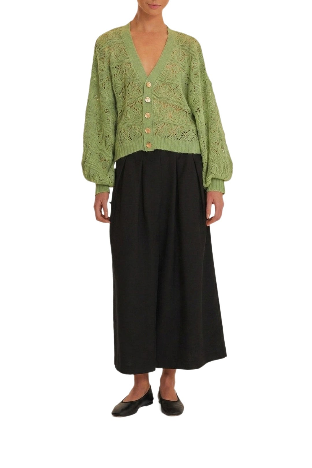 Cardigan texturée en maille - Vert