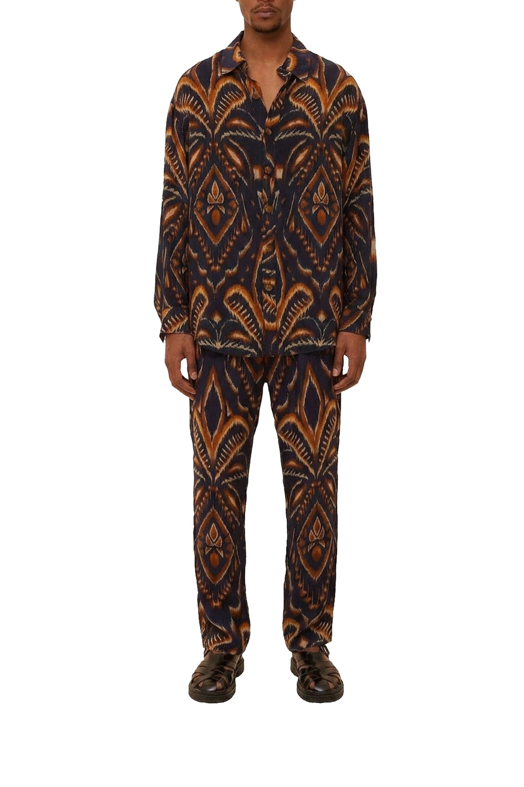 Ikat Pineapple Knit Shirt - Blue