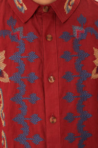 DJV_Burgundy Chemises & Blouses - Burgundy