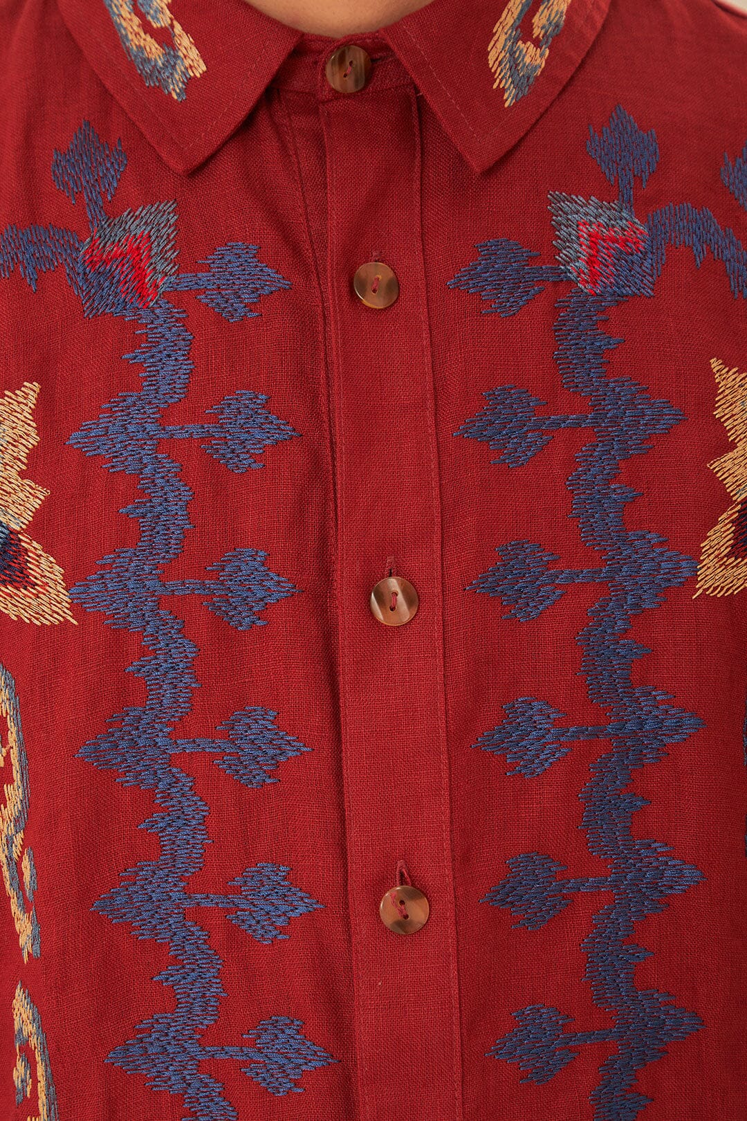 DJV_Burgundy Chemises & Blouses - Burgundy