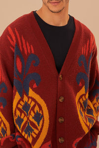 Cardigan Pineapple en maille - Bordeaux