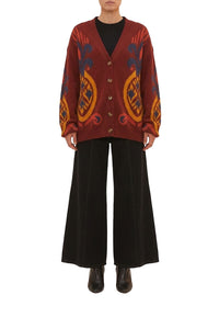 Cardigan Pineapple en maille - Bordeaux