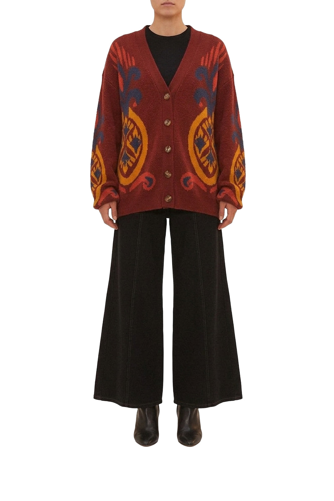 Cardigan Pineapple en maille - Bordeaux