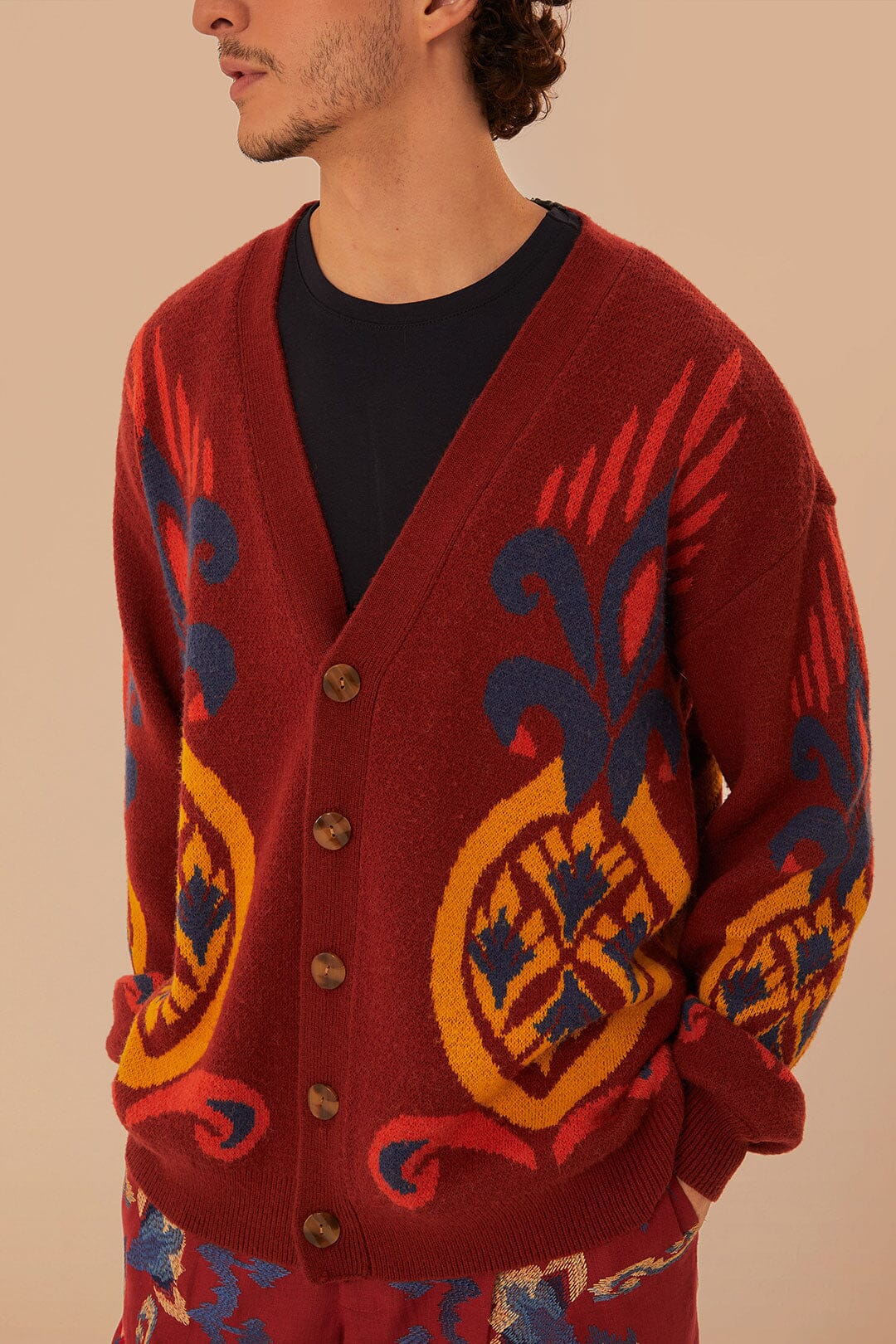 Cardigan Pineapple en maille - Bordeaux