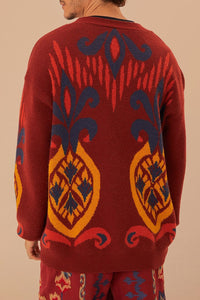 Cardigan Pineapple en maille - Bordeaux