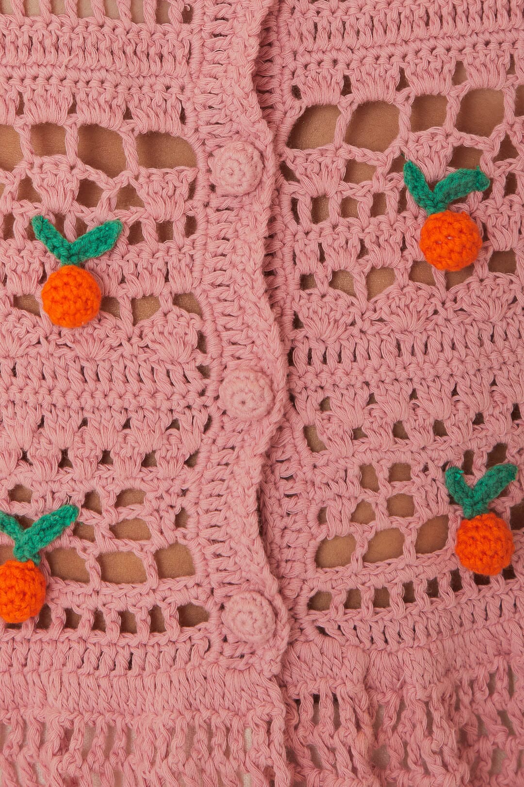 Cardigan en crochet - Rose