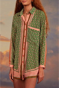 Combi-short Cashew façon foulard - Vert