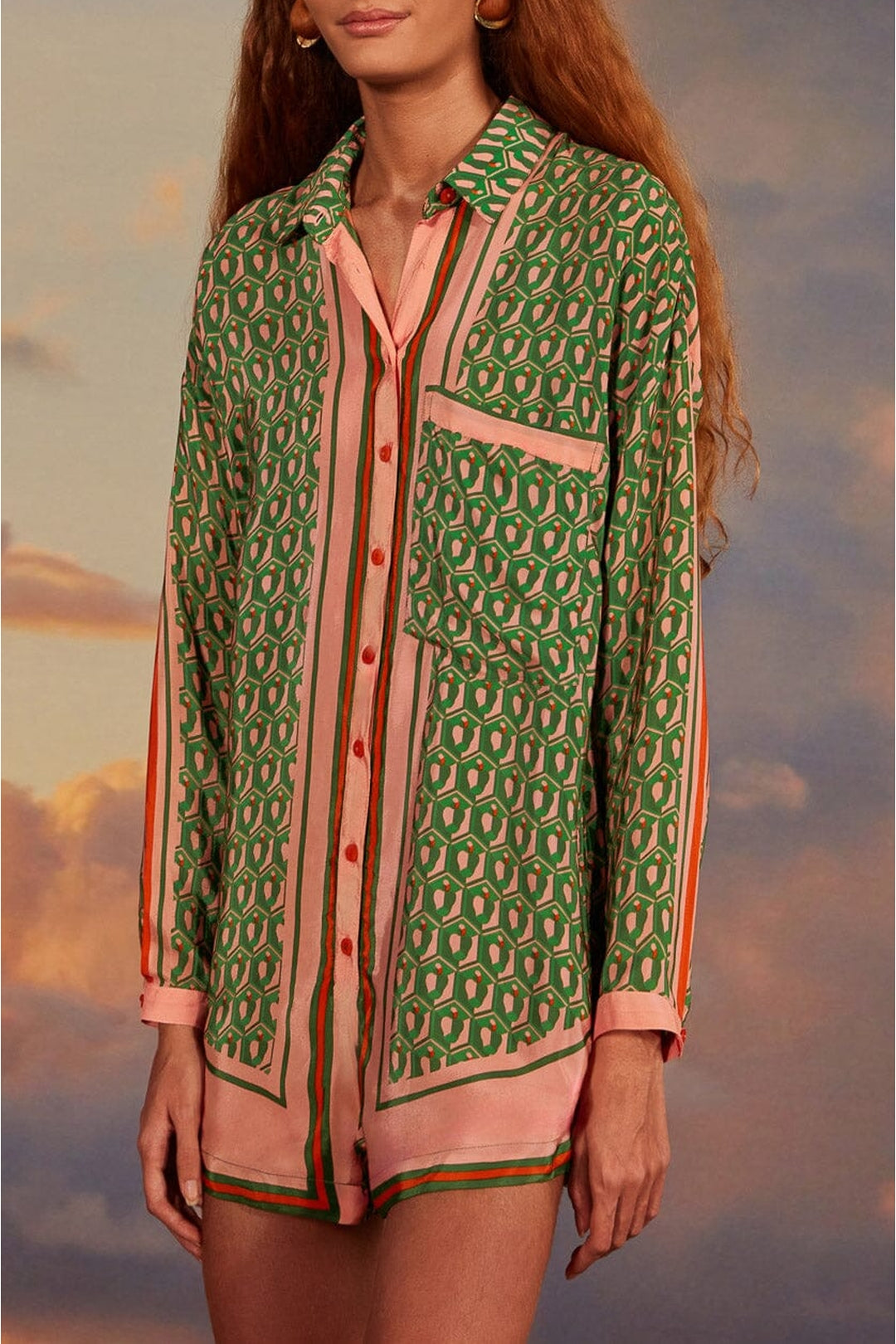Combi-short Cashew façon foulard - Vert