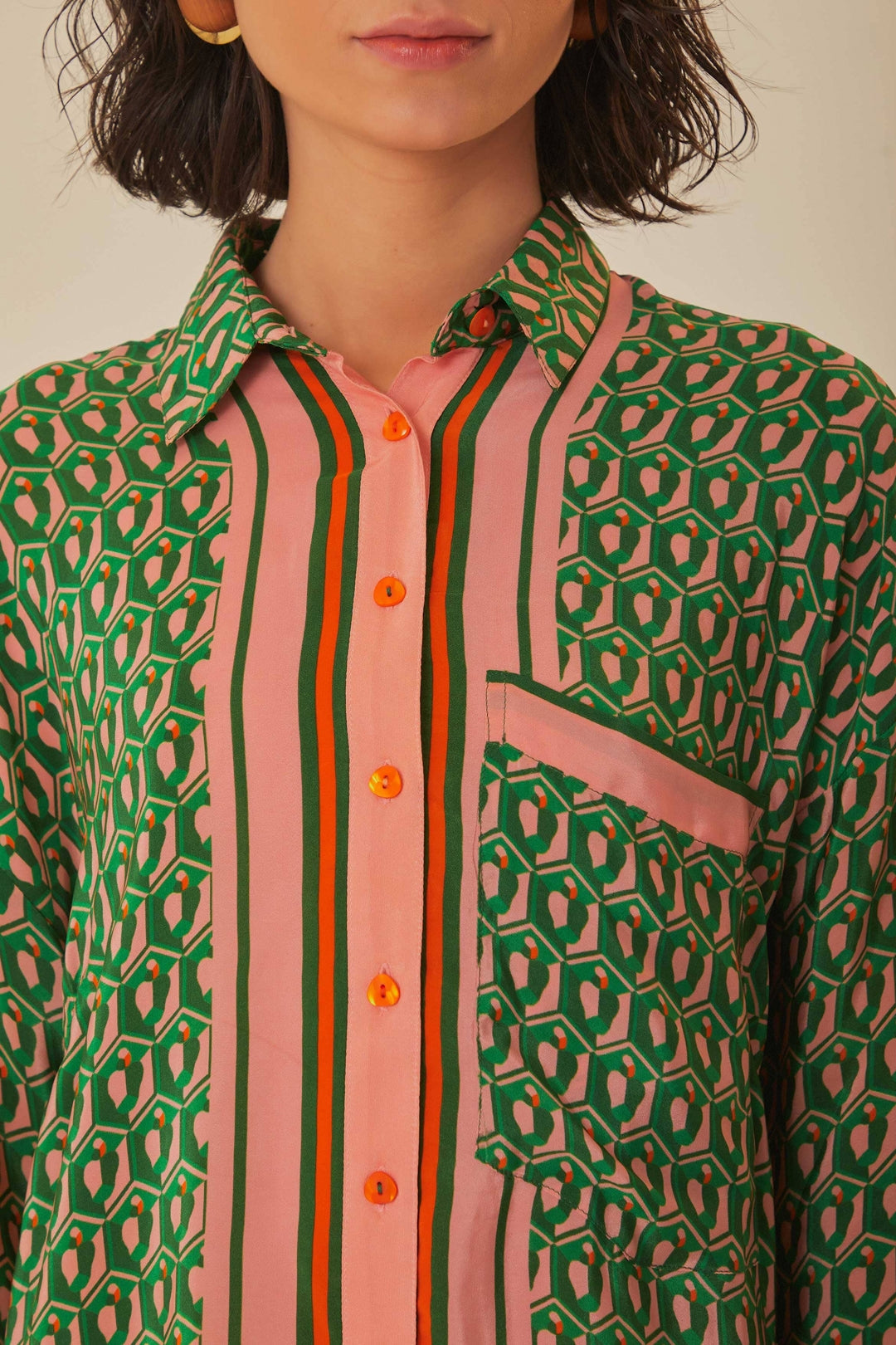 Combi-short Cashew façon foulard - Vert