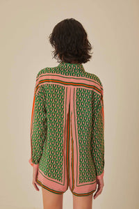 Combishort Cashew façon foulard - Vert