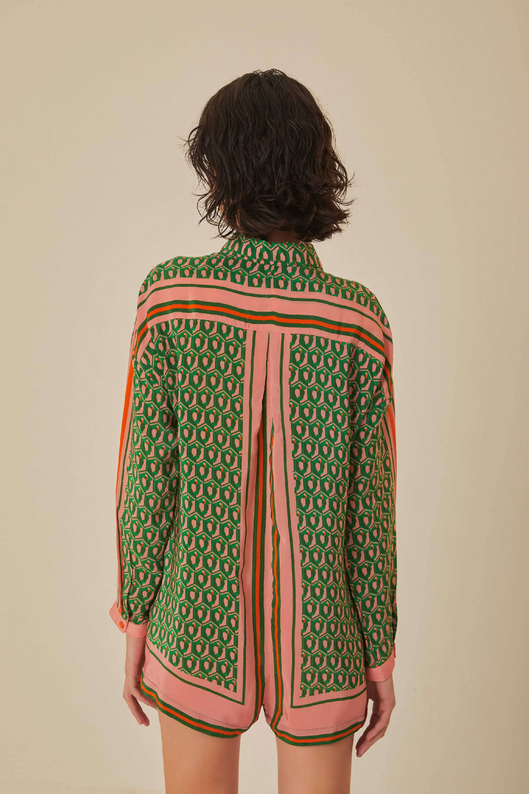 Combishort Cashew façon foulard - Vert