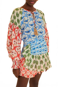 MEDIA OFF LINE_Mini jupe Stamp Mix en coton - Multicolore