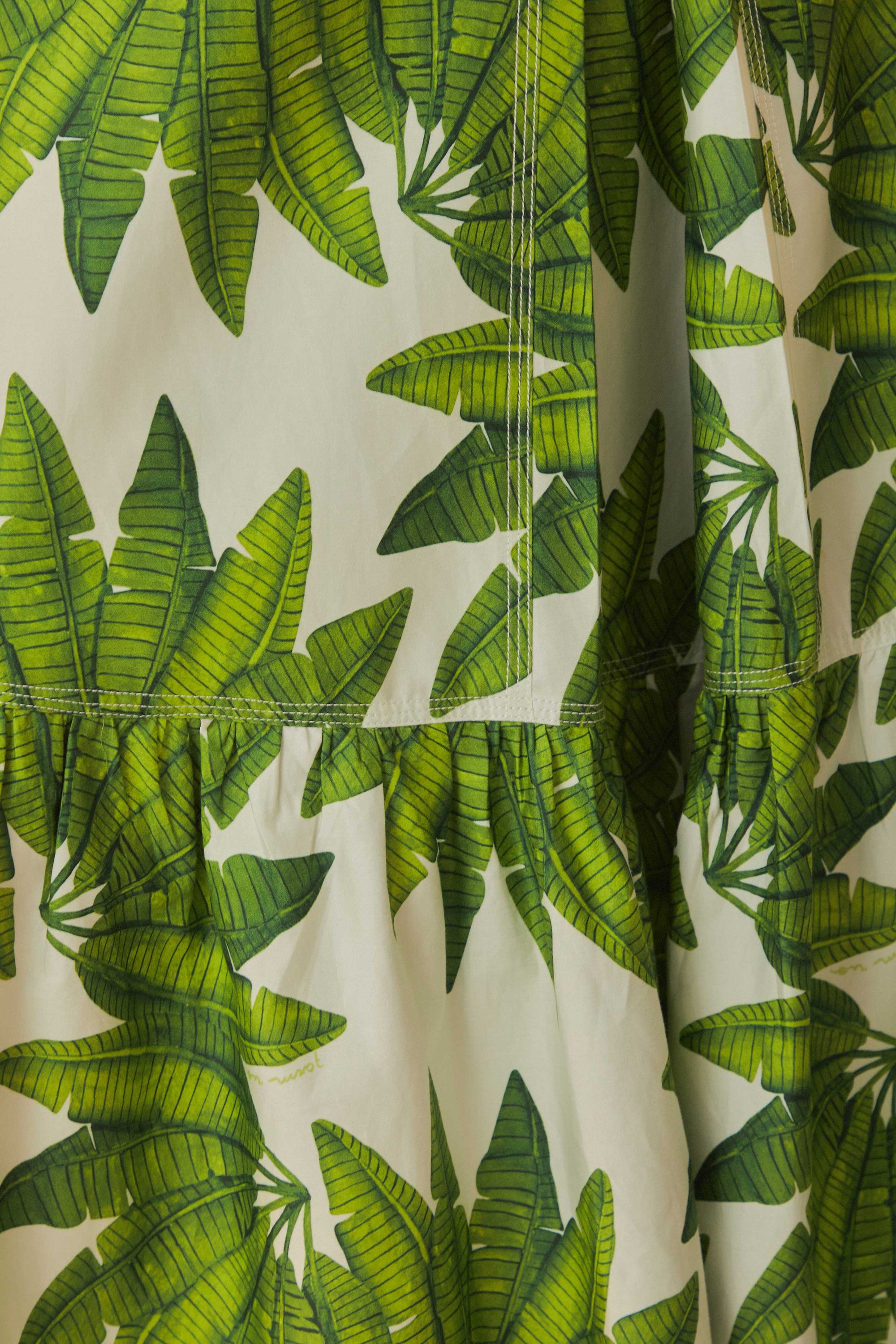 MEDIA OFF LINE_Jupe longue Palm Fan en coton - Vert