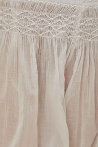 Blouse Yard à manches courtes en coton - Blanc