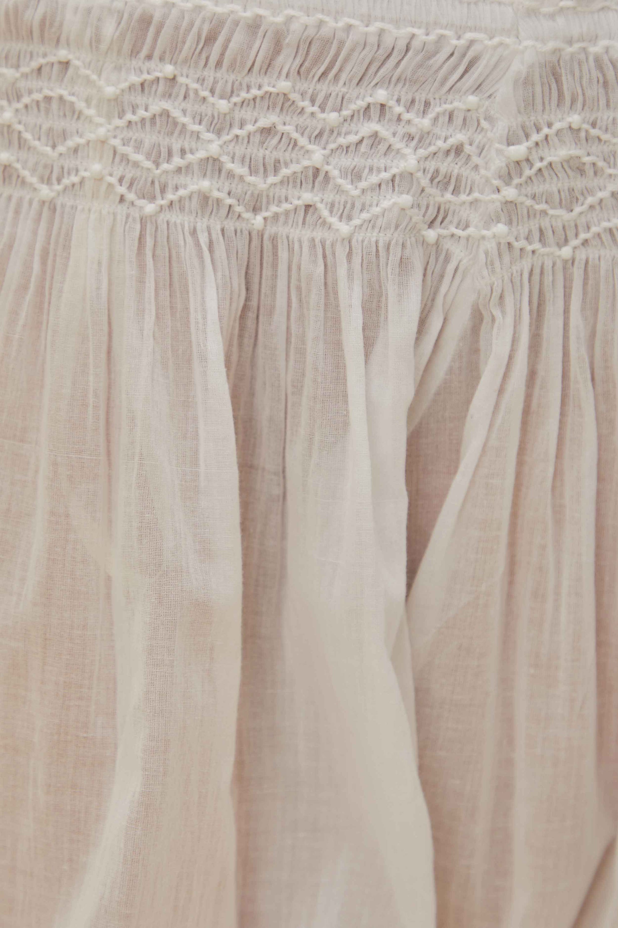 Blouse Yard à manches courtes en coton - Blanc
